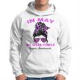 Messy Bun In May We Wear Purple Lupus Awareness Month Hoodie