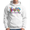 Peace Love Dogs Tie Dye Dog Paw Dog Mom Cute Mothers Day Hoodie