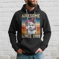 34 Year Old Awesome Since 1989 34Th Birthday Gift Dog Girl Hoodie Gifts for Him