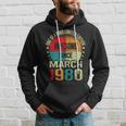 43 Year Awesome Since March 1980 Vintage 43Rd Birthday Gifts Hoodie Gifts for Him