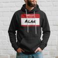 Alan Name Tag Hello My Name Is Sticker Men Hoodie Graphic Print Hooded Sweatshirt Gifts for Him
