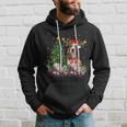 Basset Hound Dog Lover Matching Santa Christmas Tree Men Hoodie Graphic Print Hooded Sweatshirt Gifts for Him