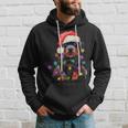 Black Lab Labrador Christmas Tree Light Pajama Dog Xmas Men Hoodie Graphic Print Hooded Sweatshirt Gifts for Him