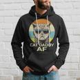 Cat Daddy Af Vintage Graphic Funny Fathers Day Cat Dad Hoodie Gifts for Him