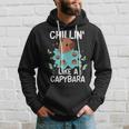 Chillin Like A Capybara Animal Capybaras Lover Rodent Hoodie Gifts for Him
