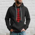 Christmas Gifts For Men Dad Family Buffalo Plaid Check Tie Hoodie Gifts for Him