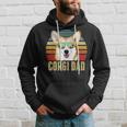 Corgi Dog Dad Vintage Retro Sunset Beach Vibe Fathers Day Hoodie Gifts for Him