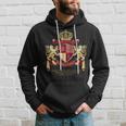 Create Your Own Coat Of Arms Red Gold Lion Emblem Hoodie Gifts for Him