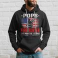Distressed American Flag Pops Firefighter The Legend Retro Hoodie Gifts for Him