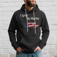 Distressed Support Military I Love My Marine Flag Marine Hoodie Gifts for Him
