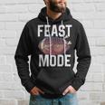 Feast Mode Football Turkey Funny Thanksgiving Day Gift Men Hoodie Graphic Print Hooded Sweatshirt Gifts for Him