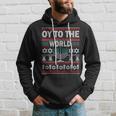 Funny Hanukkah Christmas Ugly Sweater Oy To The World Gifts Men Hoodie Graphic Print Hooded Sweatshirt Gifts for Him
