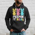 Funny Peepin It Real Or Real Easter Bunnie Hoodie Gifts for Him