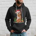 Goldendoodle Christmas Tree Lights Pajama Dog Xmas Men Hoodie Graphic Print Hooded Sweatshirt Gifts for Him
