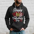 Happy Valentines Day Hearts With Leopard Plaid Valentine Hoodie Gifts for Him