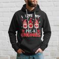I Love My Pre-K Gnomies Cute Valentines Day Teacher Gifts Men Hoodie Graphic Print Hooded Sweatshirt Gifts for Him