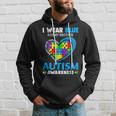 I Wear Blue For My Brother Autism Awareness Day Mom Dad Hoodie Gifts for Him