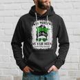 In March We Wear Green Cerebral Palsy Cp Awareness Messy Bun Hoodie Gifts for Him