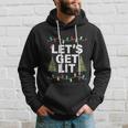 Lets Get Lit Funny Christmas Drinking Tshirt Xmas Lights Hoodie Gifts for Him