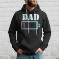 Mens Dad Battery Low Funny Tired Parenting Fathers Day Hoodie Gifts for Him