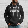 Mens My Wifes Husband Is Awesome - Vintage Style - Men Hoodie Graphic Print Hooded Sweatshirt Gifts for Him