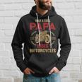 Mens Vintage Father Day Only Papa Rides Motorcycle Cool Biker Dad Hoodie Gifts for Him