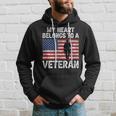 My Heart Belongs To A Veteran Army Veteran Fathers Day Hoodie Gifts for Him