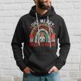 One Merry Director Of Nursing Rainbow Christmas Gnomes Men Hoodie Graphic Print Hooded Sweatshirt Gifts for Him