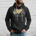 Peace Love Cure Black Ribbon Melanoma Cancer Awareness Hoodie Gifts for Him