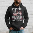 Pop Pop Firefighter The Man The Legend Retro Usa Flag Hoodie Gifts for Him