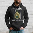 Retired Army Staff Sergeant Military Veteran Retiree Men Hoodie Graphic Print Hooded Sweatshirt Gifts for Him