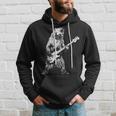 Retro Bear Playing Bass Guitar Bear Guitarist Music Lovers Hoodie Gifts for Him