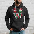 Retro Tinsel Tits And Jingle Balls Funny Matching Christmas Men Hoodie Graphic Print Hooded Sweatshirt Gifts for Him