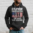 Retro Us Flag Fathers Day Papaw Firefighter The Legend Gift For Mens Hoodie Gifts for Him