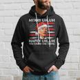 Santa Joe Biden Confused Merry Uh Uh Christmas America Flag Men Hoodie Graphic Print Hooded Sweatshirt Gifts for Him