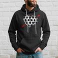 Soccer Valentines Day Soccer Ball Cupids Arrow Heart Men Hoodie Graphic Print Hooded Sweatshirt Gifts for Him