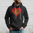 Sports Basketball Ball Red Love Shaped Heart Valentines Day Hoodie Gifts for Him