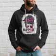 Support Squad Messy Bun Pink Warrior Breast Cancer Awareness V2 Hoodie Gifts for Him