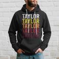 Taylor Retro Wordmark Pattern - Vintage Style Hoodie Gifts for Him
