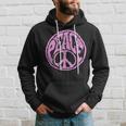 Vintage Pink Peace Sign 60S 70S Hippie Retro Peace Symbol Hoodie Gifts for Him