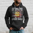 Vintage Softball Dad Like A Baseball Dad Us Flag Fathers Day Hoodie Gifts for Him