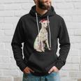 Whippet Christmas Lights Xmas Dog Lover Santa Hat Men Hoodie Graphic Print Hooded Sweatshirt Gifts for Him