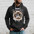 Work - Moody Bored Cat Funny Kitten Kitty Lover Hoodie Gifts for Him