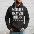 Worlds Okayest Intern Funny Birthday Christmas Gag Gift Men Hoodie Graphic Print Hooded Sweatshirt Gifts for Him