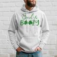 Cute Bad And Boozy Cute Shamrock Green Funny St Patricks Day Hoodie Gifts for Him