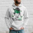Green Messy Bun In May We Wear Green Mental Health Awareness Hoodie Gifts for Him