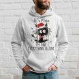 Its Fine Im Fine Everything Is Fine Christmas Cat Xmas Pjs Men Hoodie Graphic Print Hooded Sweatshirt Gifts for Him