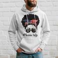 Marine Life Marine Military Wife Messy Bun Black Womens Hoodie Gifts for Him