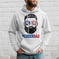 Mens Mens Cheer Dad Fathers Day Patriotic 4Th Of July Beard Dad Hoodie Gifts for Him