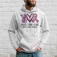 Peace Love Cure Pink Ribbon Cancer Breast Awareness Hoodie Gifts for Him
